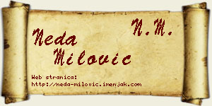 Neda Milović vizit kartica